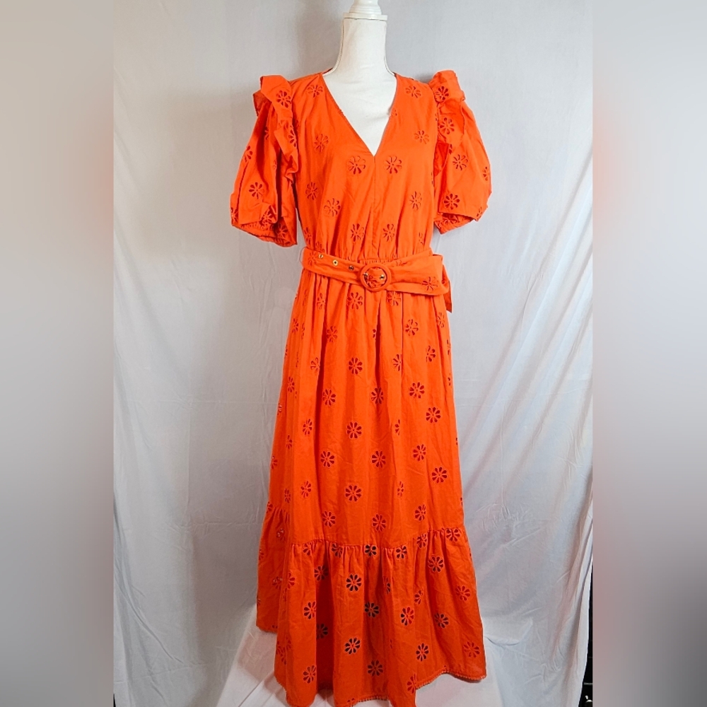 NWT Kate Spade Orange Clover Eyelet Dress size 10